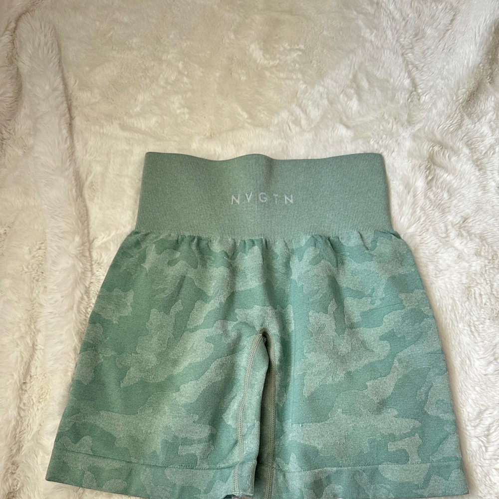 Sage green camo seamless nvgtn shorts